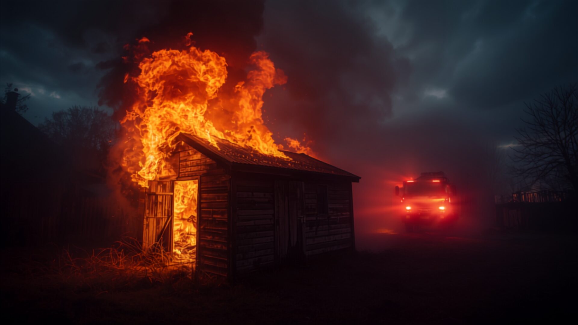 Feuerwehreinsatz an brennender Gartenlaube in Halle (Saale)