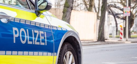 Polizeieinsatz mit Streifenwagen in Halle (Saale)