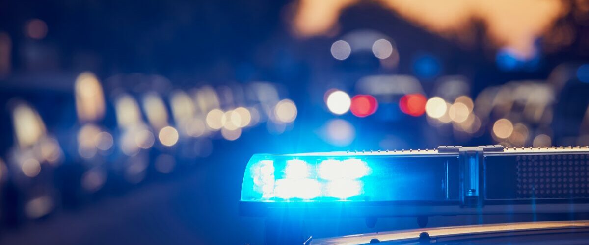 Polizeiabsperrung am Einsatzort in Halle (Saale)