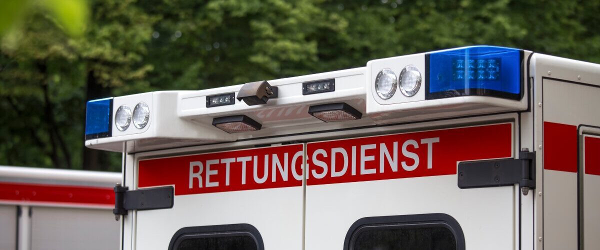 Rettungswagen des Rettungsdienstes im Einsatz