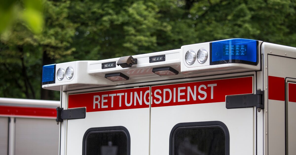 Rettungswagen des Rettungsdienstes im Einsatz